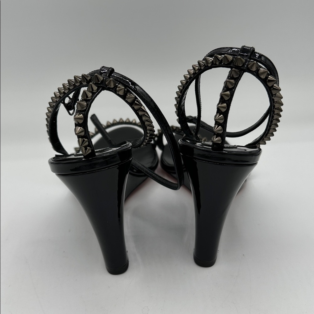 Christian Louboutin So Me 85 Black Leather Wedge Sandals Size 41 EU / 11 US NWOB - Picture 6 of 13